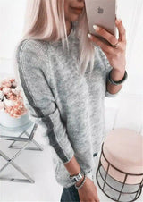 Cozy Knit Women's Pullover Sweater-Grey-4