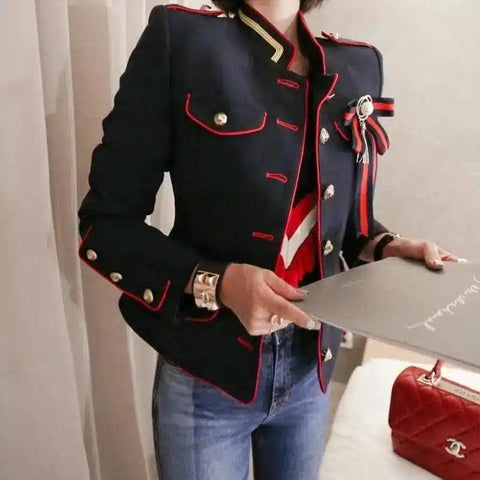 LOVEMI - Lovemi - Single-breasted jacket with bow and brooch