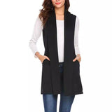 Lovemi -  Sleeveless Shawl Vest Vest Plus Size Top Jackets LOVEMI Black S 
