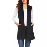 Lovemi -  Sleeveless Shawl Vest Vest Plus Size Top Jackets LOVEMI Black S 