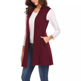 Lovemi -  Sleeveless Shawl Vest Vest Plus Size Top Jackets LOVEMI Red S 