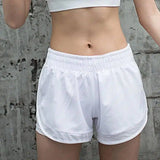 Sports shorts loose breathable marathon hot pants-White-7