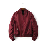 Lovemi -  Stand collar flight jacket Jackets LOVEMI Wine Red S 