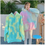 LOVEMI - Lovemi - Student Loose Coat Color Tie-dye Thickened