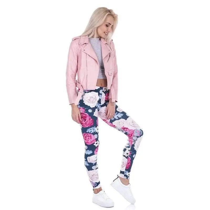 LOVEMI - Lovemi - Style Peony Print Leggings Yoga Pants