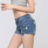 The Summer Hot Korean Patchwork Denim Shorts Pocket Jeans-1