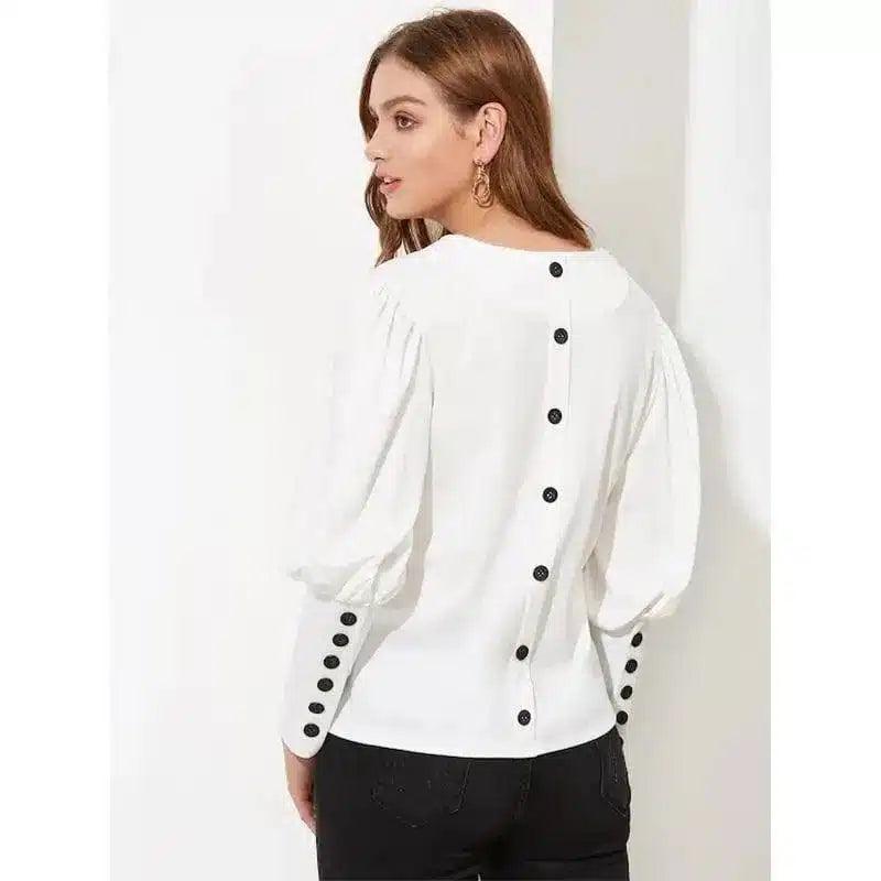 LOVEMI - Lovemi - V-neck long-sleeved shirt