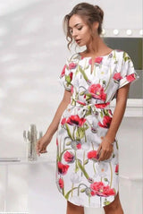 LOVEMI - Lovemi - V-Neck Printed Dress