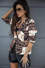 Lovemi -  Vintage Vibes Lapel Collar Blazer Jackets LOVEMI Black apricot S 