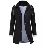 Breathable Lightweight Rain Jacket for Women-Black-6