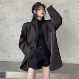 LOVEMI - Lovemi - White All-match Black Loose Casual Autumn Suit