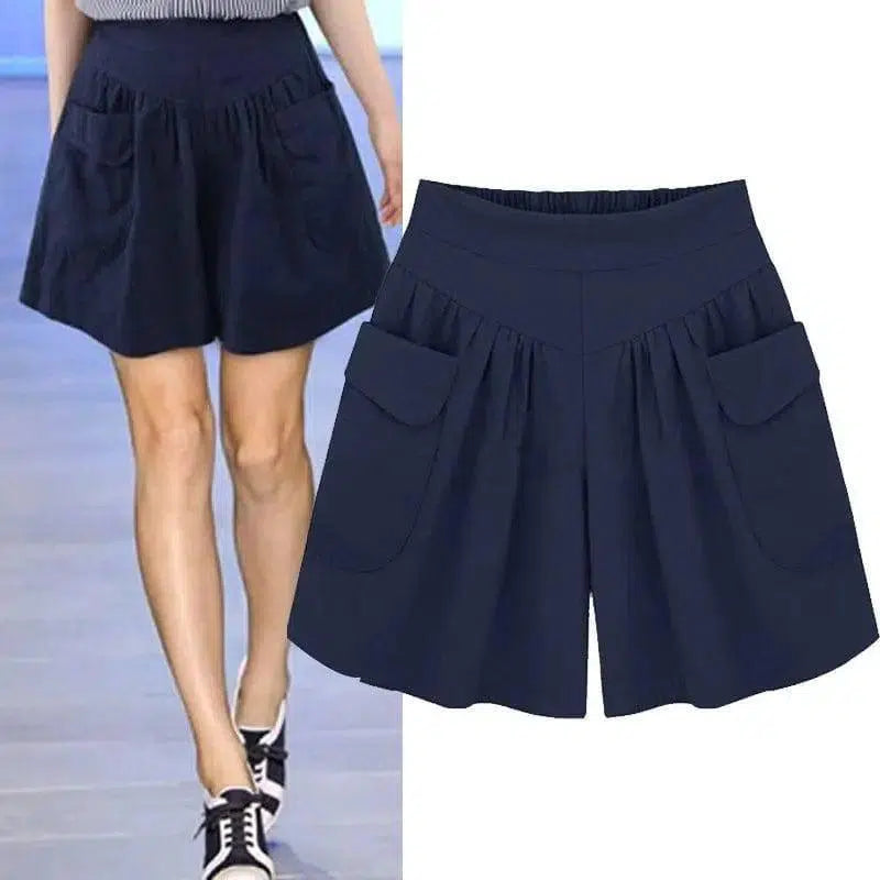 LOVEMI - Lovemi - Wide Thigh Women Shorts With Two Pockets