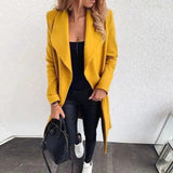 Lovemi -  Women Long Sleeve Jacket trench coat LOVEMI Yellow S 