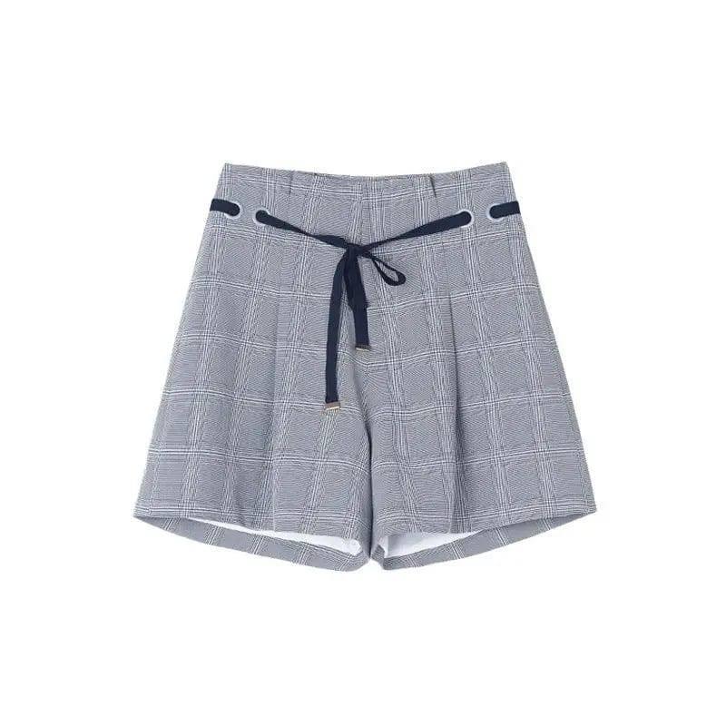 LOVEMI - Lovemi - Women Plaid Wide Thigh Shorts