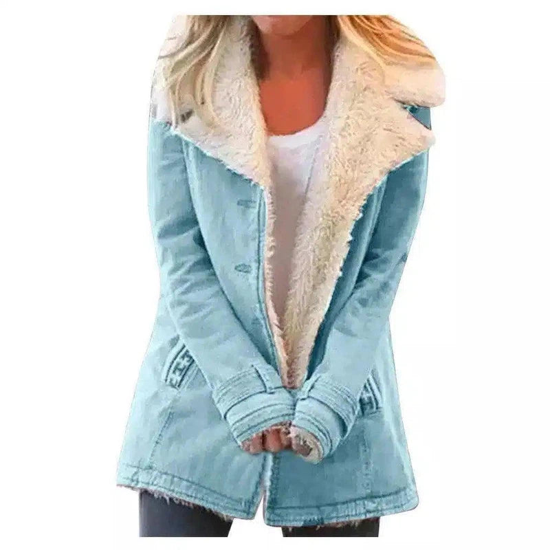 LOVEMI - Lovemi - Women Plus Size Warm Coats Composite Plush Button