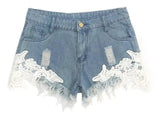 Women's jeans denim shorts hot pants-1