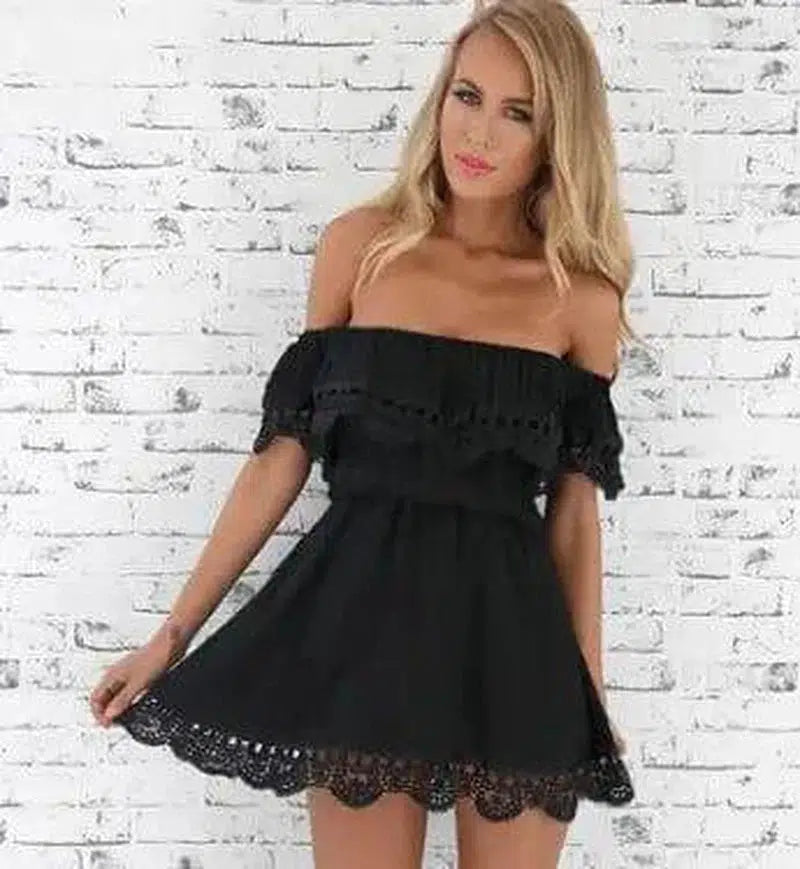 LOVEMI - Lovemi - Women's Off Shoulder Lace Dress