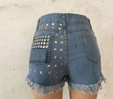 LOVEMI - Lovemi - Women's ripped jeans baggy shorts rivet hot pants