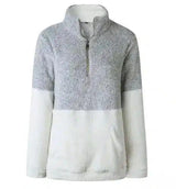 Fleece Zip-Up Pullover for Warmth & Comfort-Light grey-9