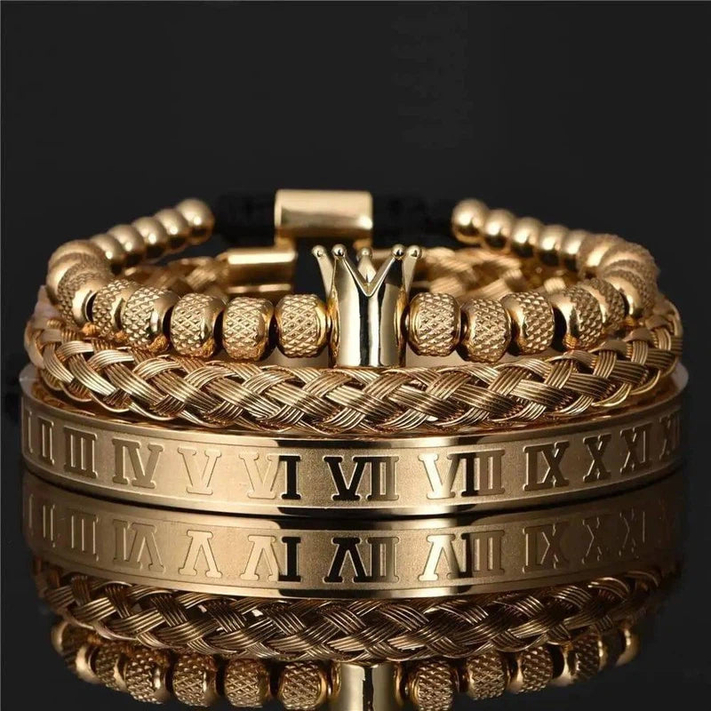 LOVEMI - Lovemi - Luxury Roman Royal Crown Charm Bracelet Men