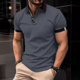 Men's Casual Button Solid Color Short Sleeves 0 LOVEMI    