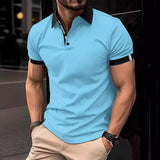 Men's Casual Button Solid Color Short Sleeves 0 LOVEMI    