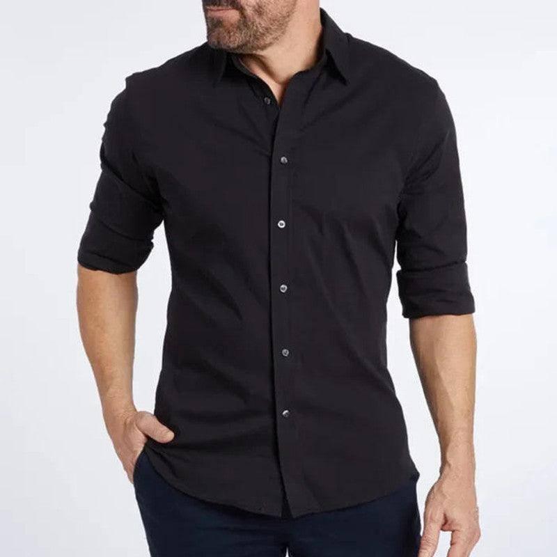 Men's Shirt Zipper Shirt Hidden Fake Button-1