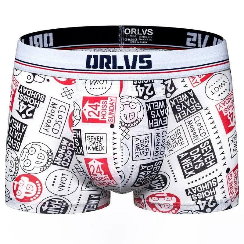 Men's underwear cotton boxer-White-3