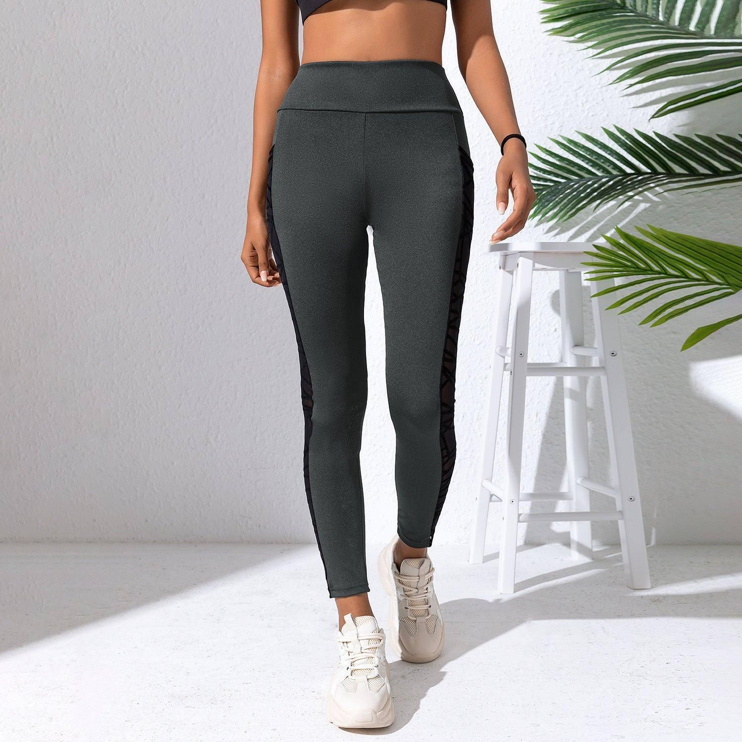 Mesh Stitching Yoga Clothes Hip-lift And Belly Shaping-9