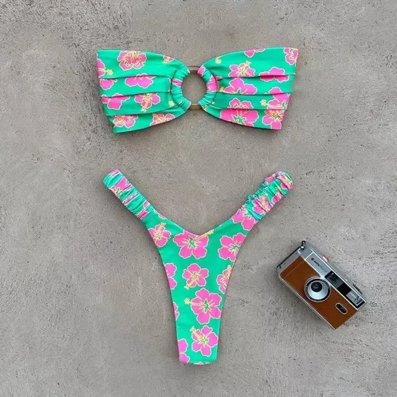 Floral High-Waist Swimwear Set-2