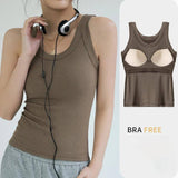 Modal Ribbed Camisole with Padded Bust Women Sleeveless-11
