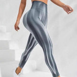 New Tie Dye Aurora Print Sports Pants Seamless High Waisted-Grey-5