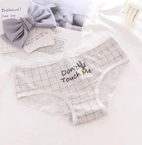 Panties for women cotton lattice letters print underwear-FairyColumn-5