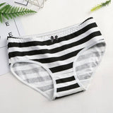 LOVEMI  Panties Wideblackstripe / XL Lovemi -  Panties Cotton Stripes Dot Print Gril Briefs Female