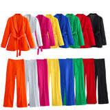 LOVEMI  Pants Lovemi -  Women's Clothing With Belt Casual Suit Jacket Pants