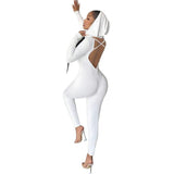 LOVEMI  Pants S / White Lovemi -  Long Sleeve Solid Color One-piece Trousers