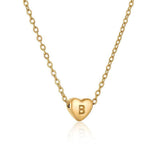 Personalized Gold Heart Initial Necklaces-B-11