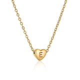Personalized Gold Heart Initial Necklaces-E-14