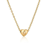 Personalized Gold Heart Initial Necklaces-G-16