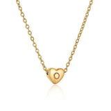Personalized Gold Heart Initial Necklaces-O-19
