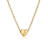Personalized Gold Heart Initial Necklaces-P-20