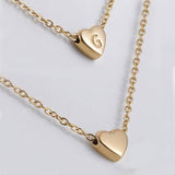 Personalized Gold Heart Initial Necklaces-3