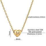 Personalized Gold Heart Initial Necklaces-4