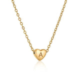 Personalized Gold Heart Initial Necklaces-A-6