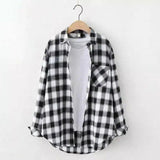 LOVEMI - Lovemi - Plaid Shirt Women'S Long-Sleeved Loose Shirt