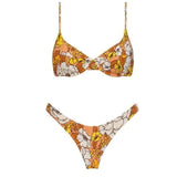Pleated 9-Color Reversible Floral Print Swimsuit-Orangeflower-7