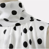 Plus Size Polka Dot Blouse Bow Neckline-5