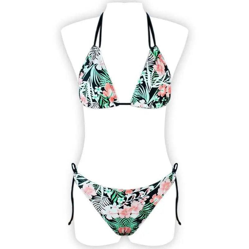 Printed Halter Lace Open Back European and American Sexy-Greenleaf-1