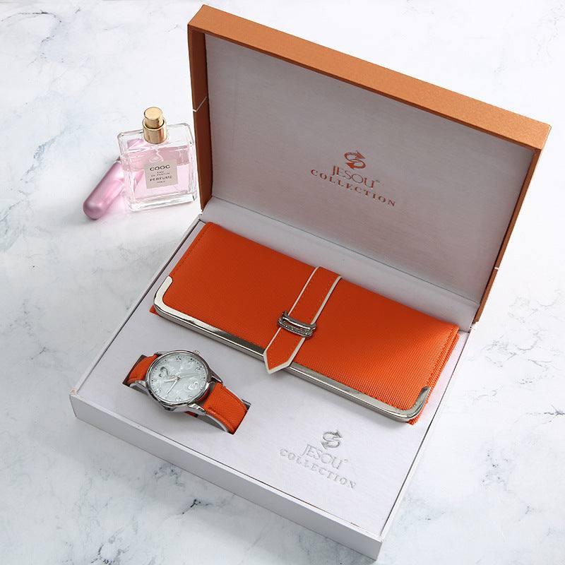Product Trendy Fashion Wallet Watch Set Box With Exquisite-Orange-8