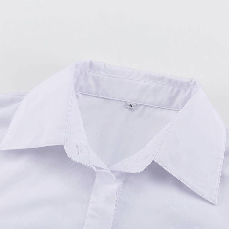 Puff Sleeve Shirt Dress Women-9